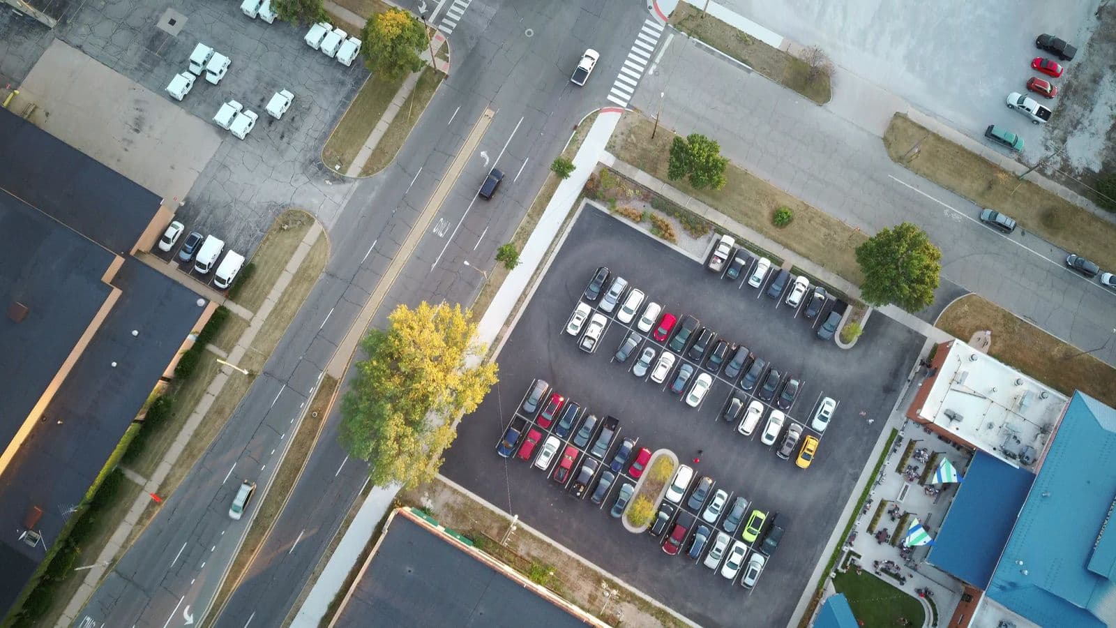 Places de parking vues du dessus